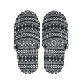 Black And White Tribal Geometric Print Slippers