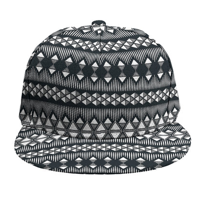 Black And White Tribal Geometric Print Snapback Cap