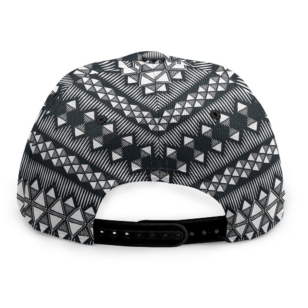 Black And White Tribal Geometric Print Snapback Cap