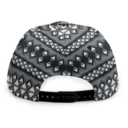 Black And White Tribal Geometric Print Snapback Cap