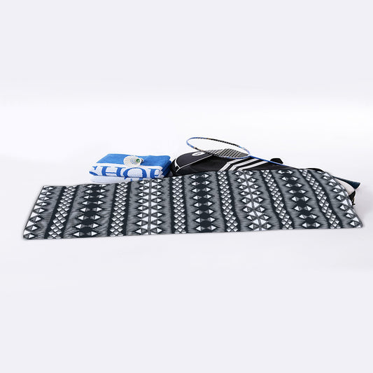 Black And White Tribal Geometric Print Sports Towel