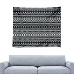 Black And White Tribal Geometric Print Tapestry