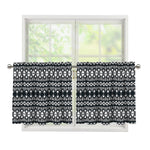 Black And White Tribal Geometric Print Tier Curtains
