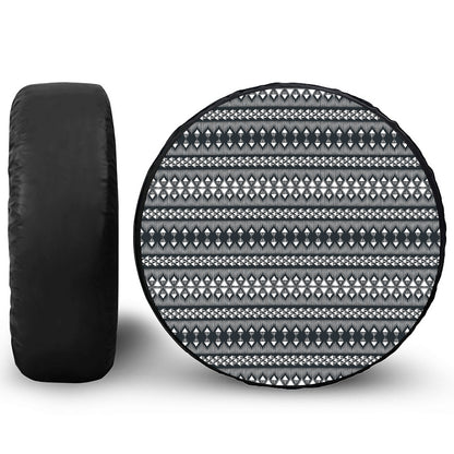 Black And White Tribal Geometric Print Tire Cover