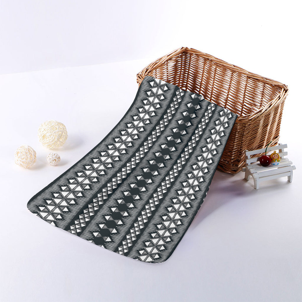 Black And White Tribal Geometric Print Towel