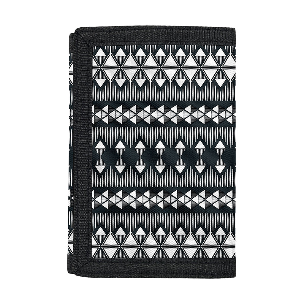 Black And White Tribal Geometric Print Trifold Wallet