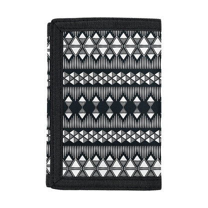 Black And White Tribal Geometric Print Trifold Wallet