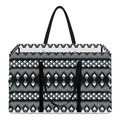 Black And White Tribal Geometric Print Utility Tote Bag