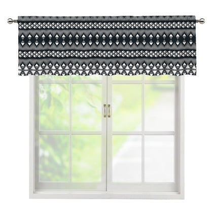 Black And White Tribal Geometric Print Window Valance
