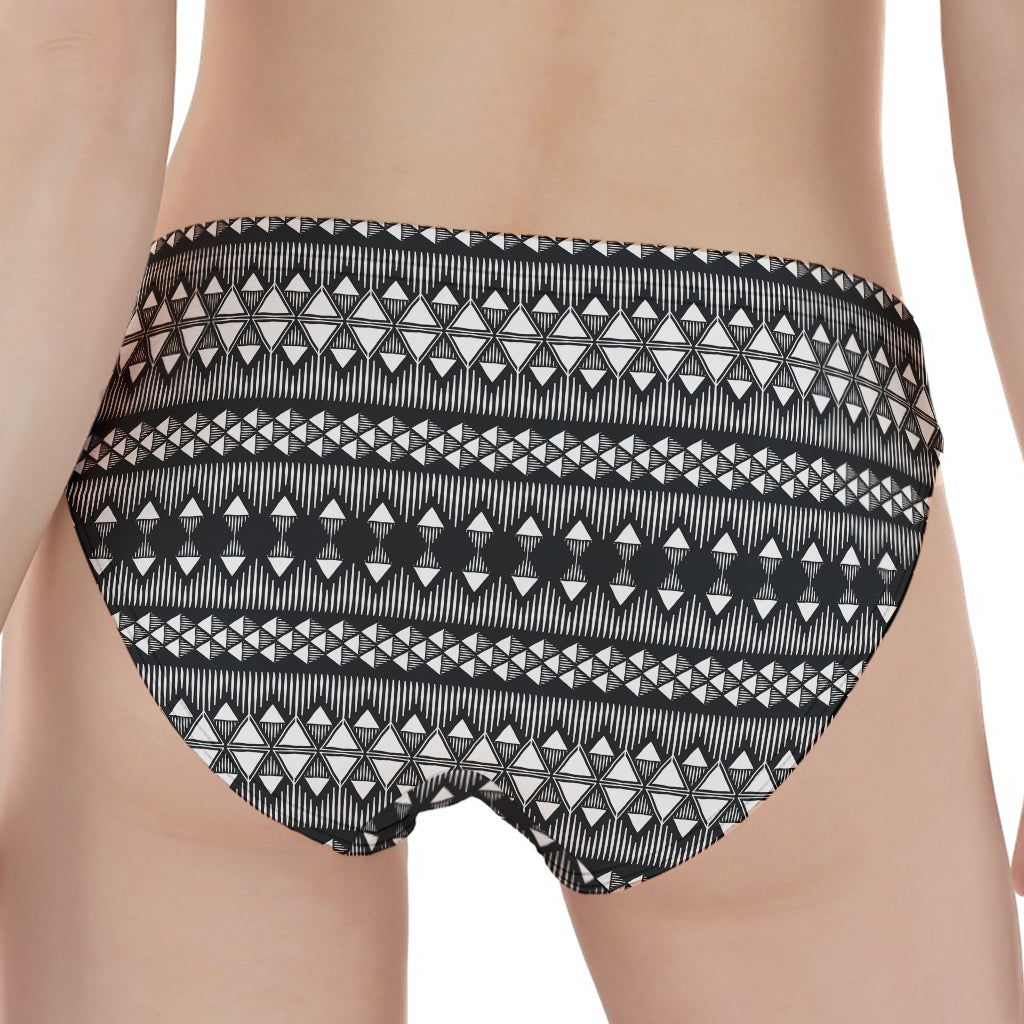 Black And White Tribal Geometric Print Women's Panties