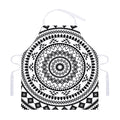 Black And White Tribal Mandala Print Adjustable Apron