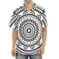 Black And White Tribal Mandala Print Aloha Shirt