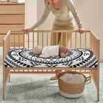 Black And White Tribal Mandala Print Baby Crib Sheet