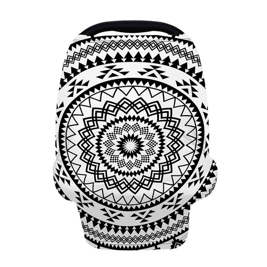 Black And White Tribal Mandala Print Baby Seat Cover