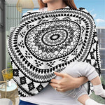 Black And White Tribal Mandala Print Baby Seat Cover