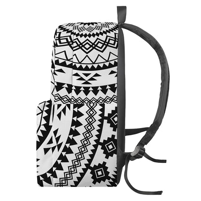 Black And White Tribal Mandala Print Backpack