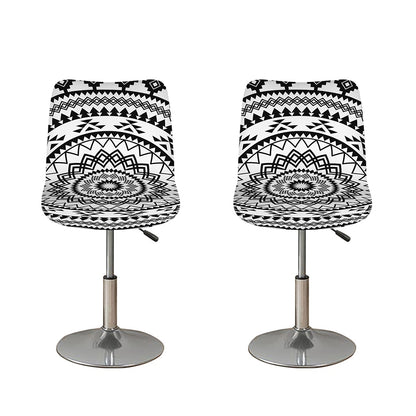 Black And White Tribal Mandala Print Bar Stool Covers