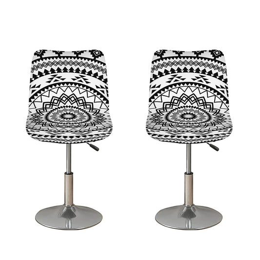 Black And White Tribal Mandala Print Bar Stool Covers