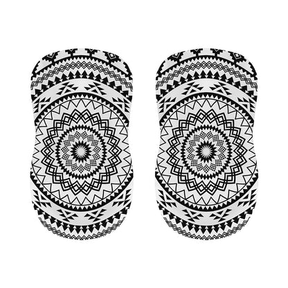 Black And White Tribal Mandala Print Bar Stool Covers