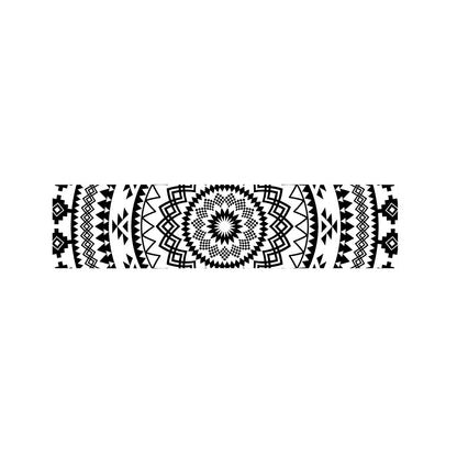 Black And White Tribal Mandala Print Bed Runner