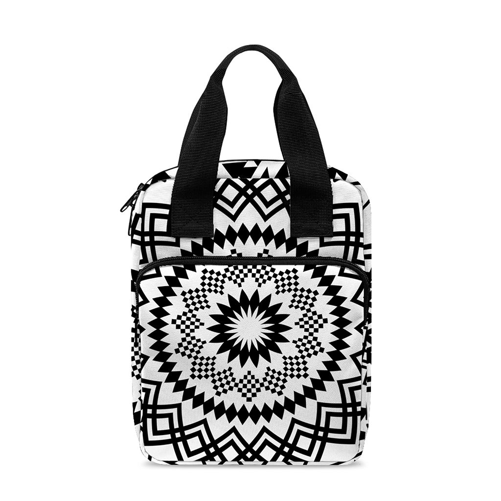 Black And White Tribal Mandala Print Bible Tote Bag