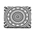 Black And White Tribal Mandala Print Bifold Wallet