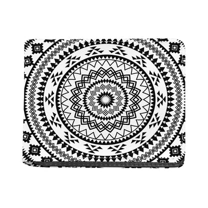 Black And White Tribal Mandala Print Bifold Wallet