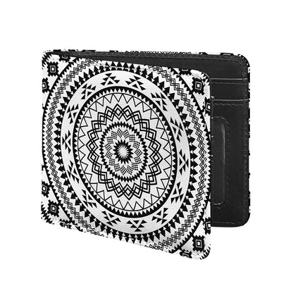 Black And White Tribal Mandala Print Bifold Wallet