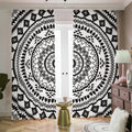 Black And White Tribal Mandala Print Dimout Pencil Pleat Curtains