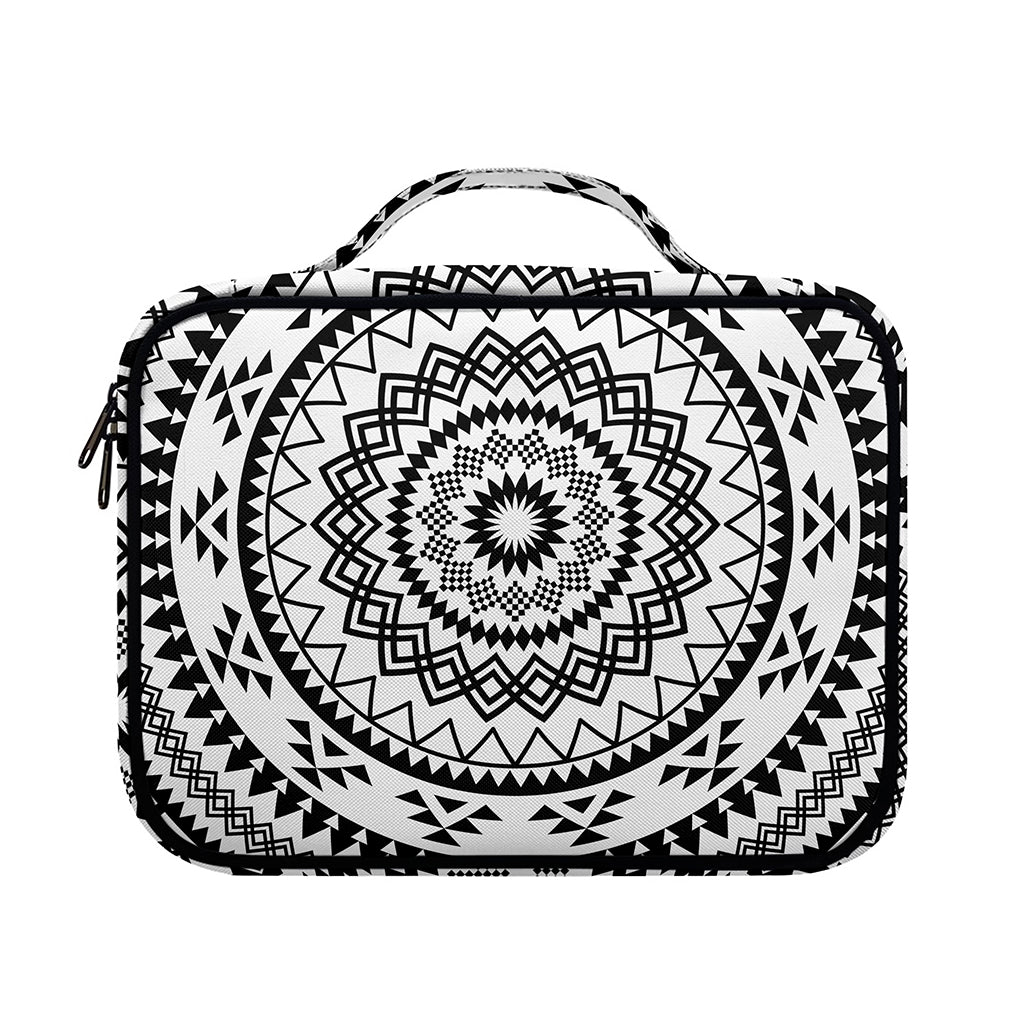 Black And White Tribal Mandala Print Briefcase Bible Bag