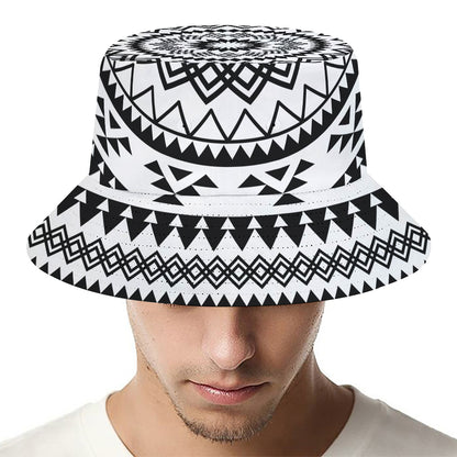 Black And White Tribal Mandala Print Bucket Hat