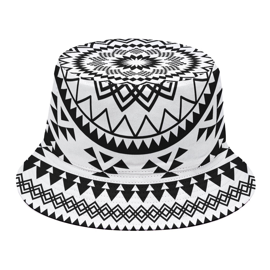 Black And White Tribal Mandala Print Bucket Hat