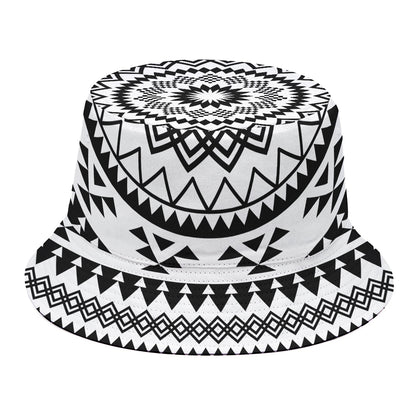 Black And White Tribal Mandala Print Bucket Hat