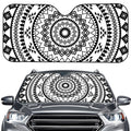 Black And White Tribal Mandala Print Car Windshield Sun Shade