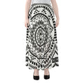 Black And White Tribal Mandala Print Chiffon Maxi Skirt
