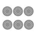 Black And White Tribal Mandala Print Coaster Set