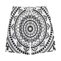 Black And White Tribal Mandala Print Cotton Shorts