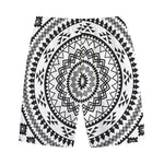 Black And White Tribal Mandala Print Cotton Shorts