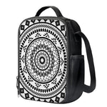 Black And White Tribal Mandala Print Crossbody Lunch Bag