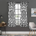 Black And White Tribal Mandala Print Grommet Curtain Panels