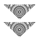 Black And White Tribal Mandala Print Dog Bandana