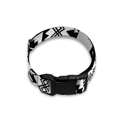Black And White Tribal Mandala Print Dog Collar