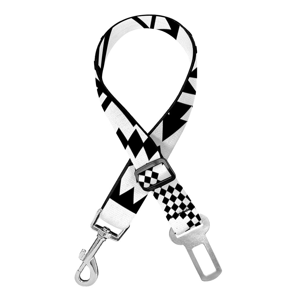 Black And White Tribal Mandala Print Dog Seat Belt