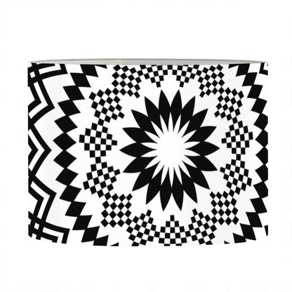 Black And White Tribal Mandala Print Drum Lamp Shade