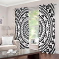 Black And White Tribal Mandala Print Extra Wide Grommet Curtains