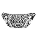 Black And White Tribal Mandala Print Fanny Pack