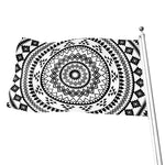 Black And White Tribal Mandala Print Flag