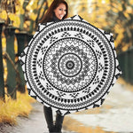 Black And White Tribal Mandala Print Foldable Umbrella