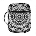 Black And White Tribal Mandala Print Front Pocket Bible Bag