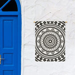 Black And White Tribal Mandala Print Garden Flag